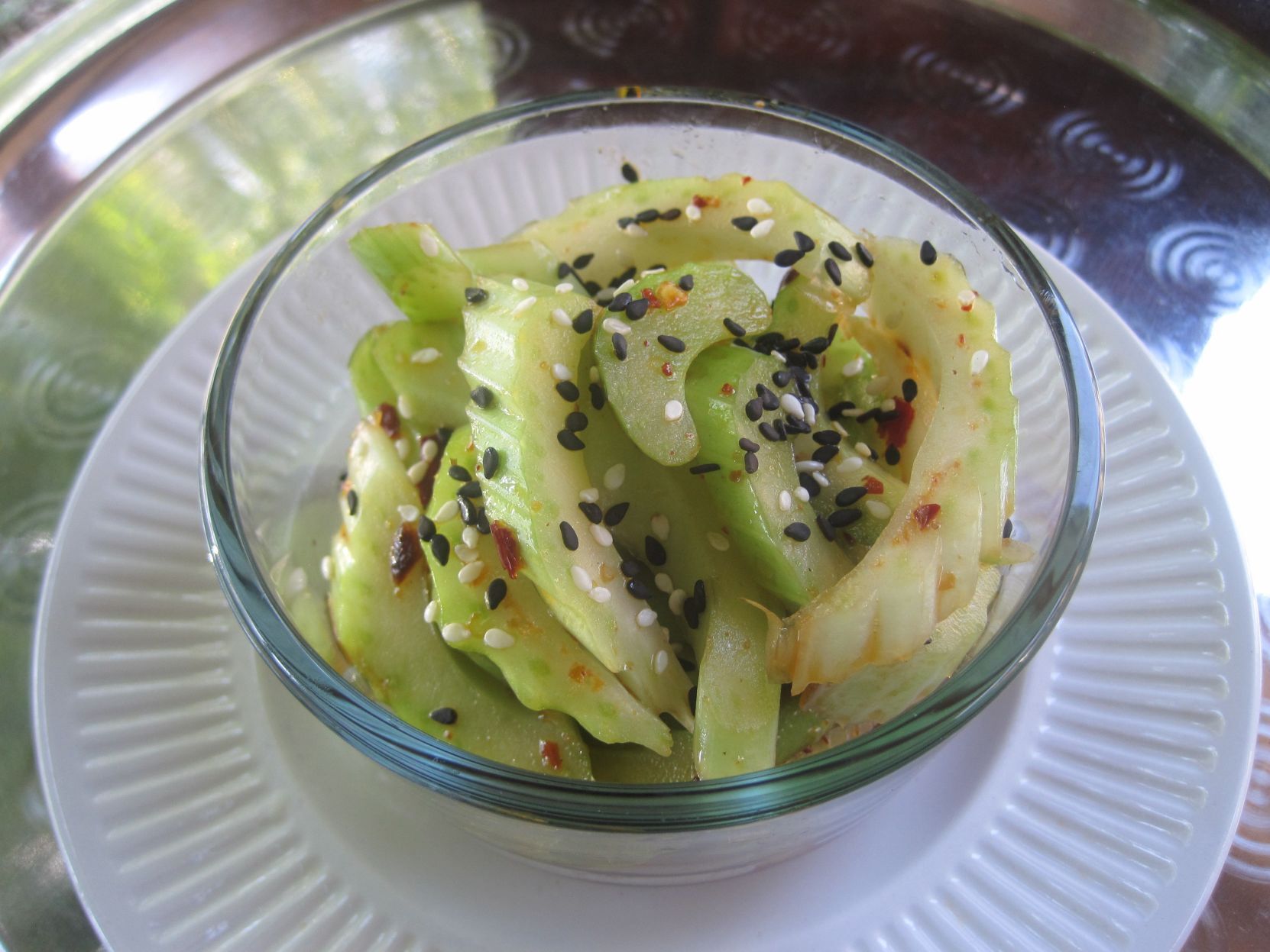 Special Request Chili Crisp Marinated Celery from Mac's Local Eats for publication July 30, 2021